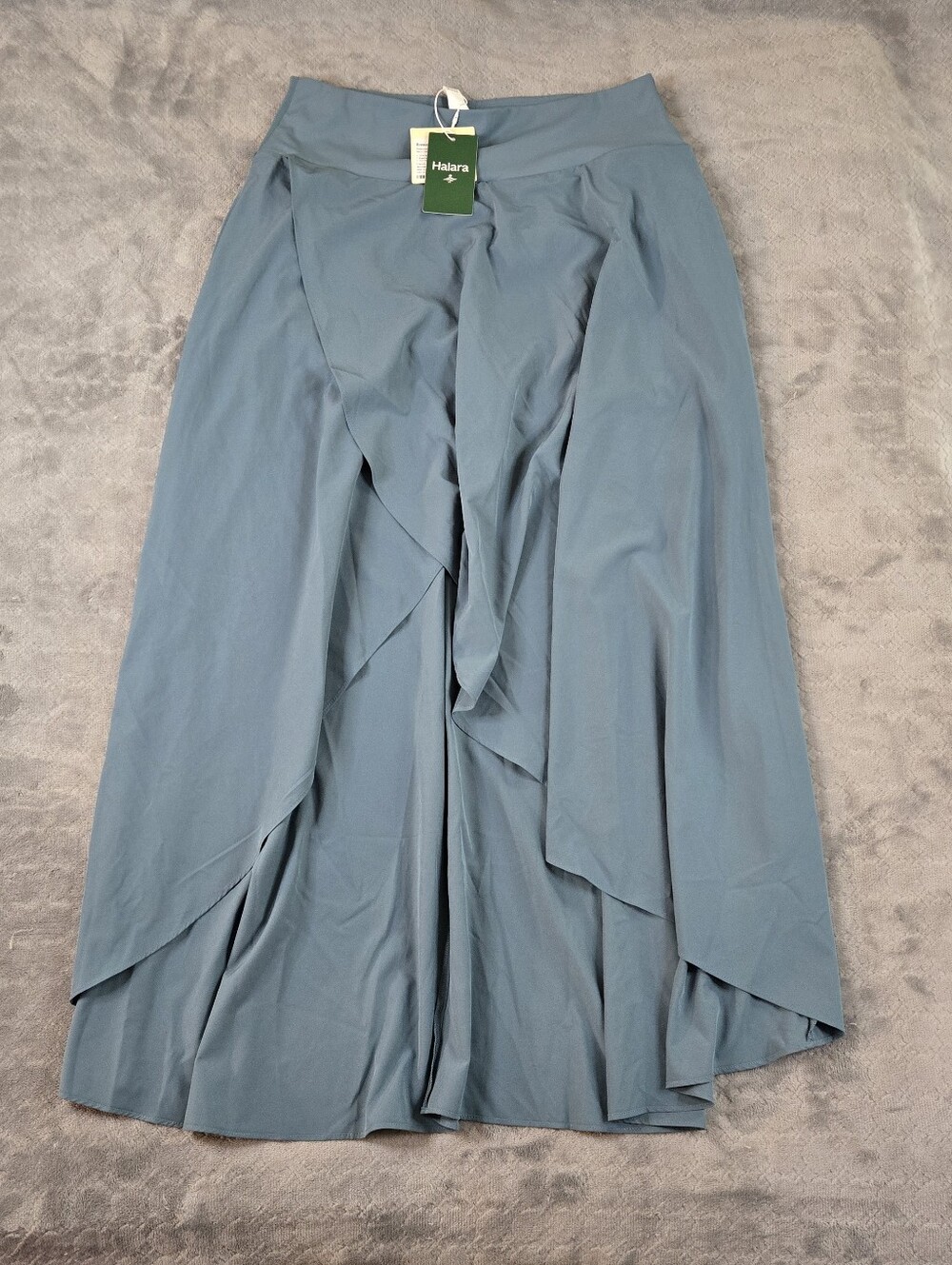 HALARA Dusty Blue High-Low Cascade Maxi Skirt